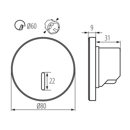 LED svetiljka za stepenište MAGNIK LED/1,7W/230V 2700/3300/3900/4600/5700K crna okrugla