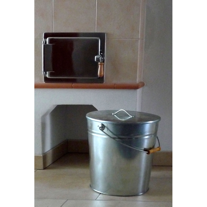 Kanta za pepeo sa poklopcem 24 l sjajni hrom