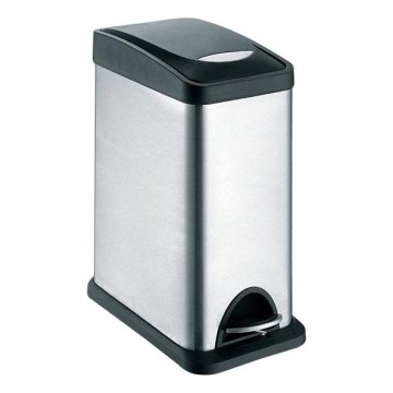Kanta za smeće 8 l crna/nerđajući čelik