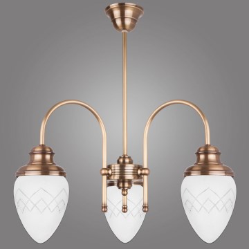 Kemar RI/3/M - Luster na šipci RINAMA 3xE27/60W/230V mesing