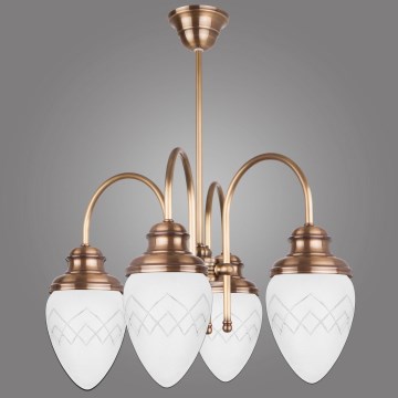Kemar RI/4/M - Luster na šipci RINAMA 4xE27/60W/230V mesing