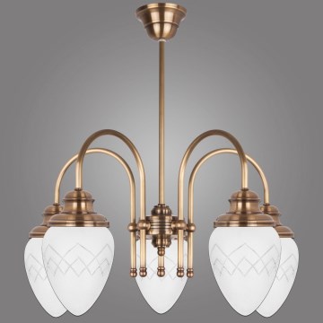 Kemar RI/5/M - Luster sa šipkom RINAMA 5xE27/60W/230V mesing