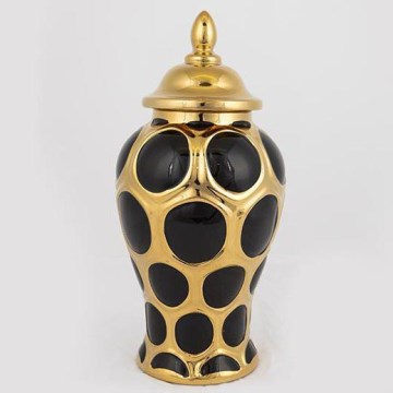 Keramička posuda 33,8x16 cm zlatna/crna