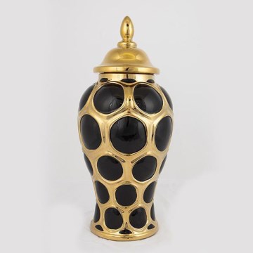 Keramička posuda 40x17,7 cm zlatna/crna