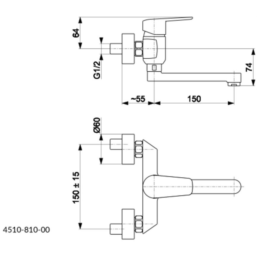 KFA Armatura 4510-810-00 - Baterija za umivaonik GERMAN sjajni hrom