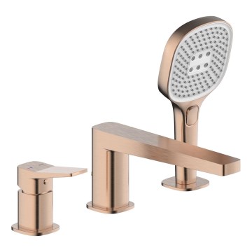 KFA Armatura 4525-210-34 - 3-otvorna baterija za kadu MALAGA, roze-zlatna