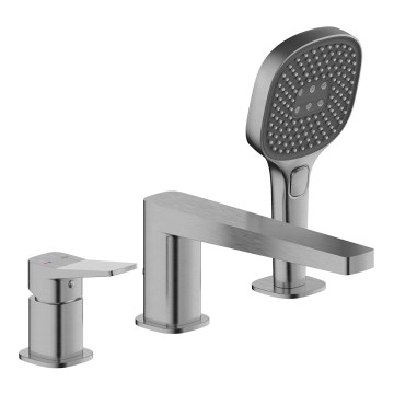 KFA Armatura 4525-210-61 - Baterija za kadu sa tri otvora MALAGA metalno siva