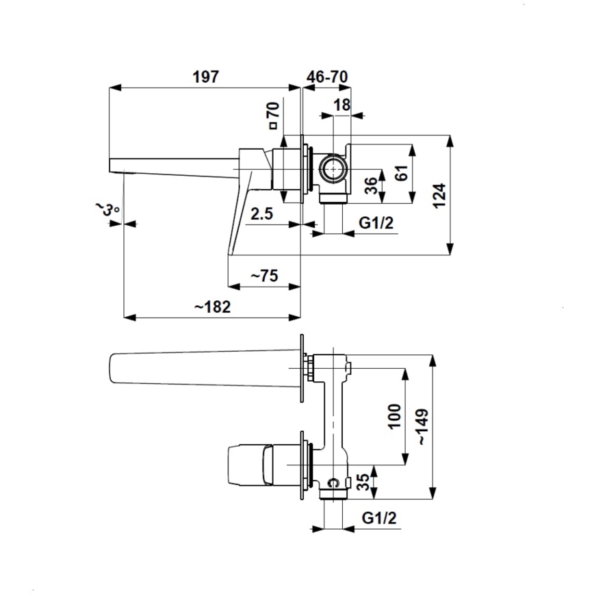 KFA Armatura 4529-810-61 - Baterija za umivaonik za podžbuknu instalaciju MALAGA metalno siva