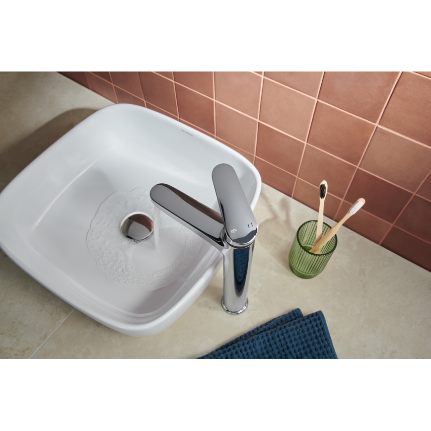 KFA Armatura 5552-712-00 - Baterija za umivaonik + odliv sa preljevom OTAVA 30,2 cm sjajni hrom