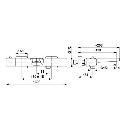 KFA Armatura 5754-010-34 - Termostatska baterija za kadu MALAGA ružičasto zlato