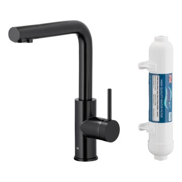 KFA Armatura 6623-912-81 - Kuhinjska slavina za filtrisanu vodu DUERO PURE, nerđajući čelik/mat crna + filter