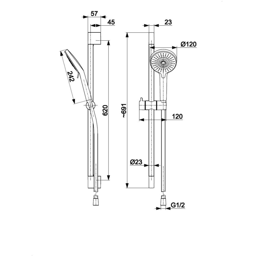 KFA Armatura 841-345-81 - Tuš set OTAVA, mesing/mat crna