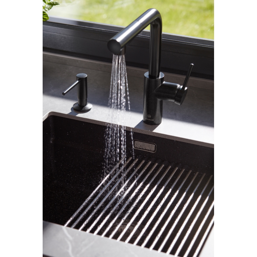 KFA Armatura 990-100-81 - Ugradni dozator sapuna DUERO, nerđajući čelik/mat crna