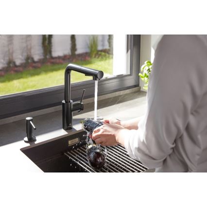 KFA Armatura 990-100-81 - Ugradni dozator sapuna DUERO, nerđajući čelik/mat crna