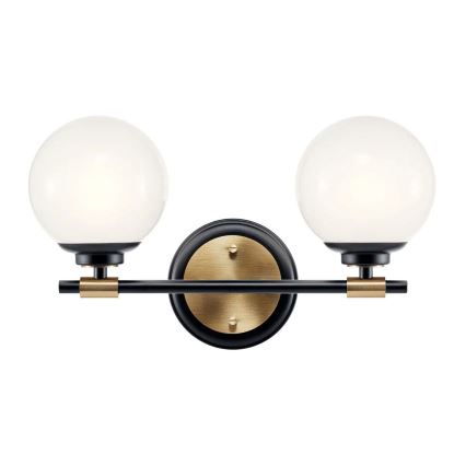 Kichler - LED zidno svetlo za kupatilo BENNO 2xLED/3W/230V crno/zlatno IP44