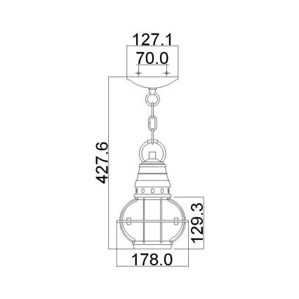 Kichler - Spoljni luster na lancu BRIDGE POINT 1xE27/60W/230V IP44 bronza