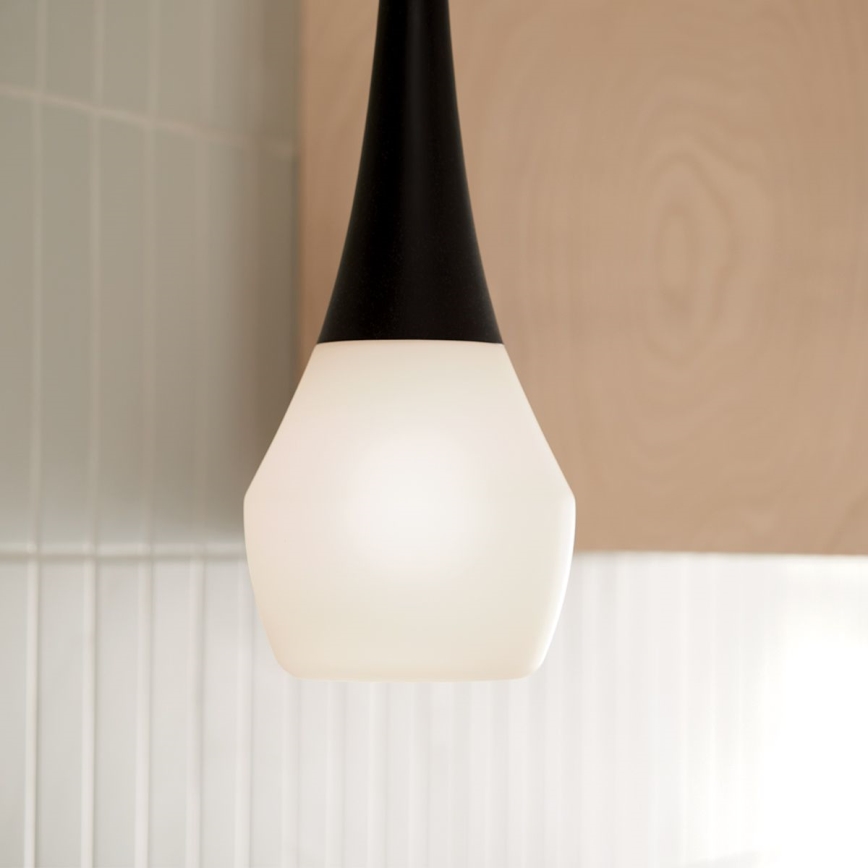 Kichler - Luster na stalku DEELA 1xE27/60W/230V prečnik 17,8 cm crna