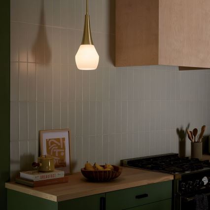 Kichler - Luster na šipci DEELA 1xE27/60W/230V prečnik 17,8 cm mesing