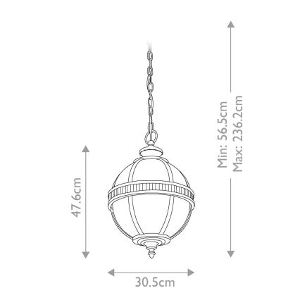 Kichler - Spoljašnji luster na lancu HALLERON 3xE14/40W/230V IP44