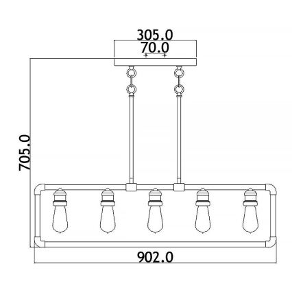 Kichler - Luster na stalku IMAHN 5xE27/60W/230V