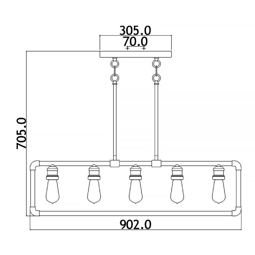 Kichler - Luster na stalku IMAHN 5xE27/60W/230V