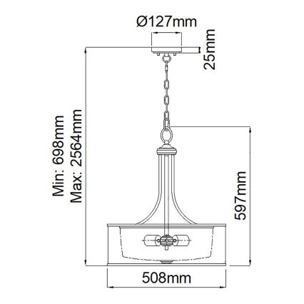 Kichler - Luster na lancu LACEY 4xE27/60W/230V mat hrom