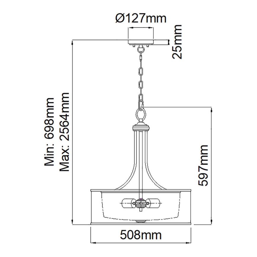 Kichler - Luster na lancu LACEY 4xE27/60W/230V mat hrom