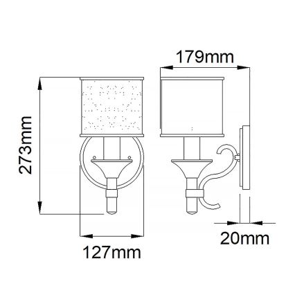 Kichler - Zidno svetlo LACEY 1xE14/40W/230V matni hrom