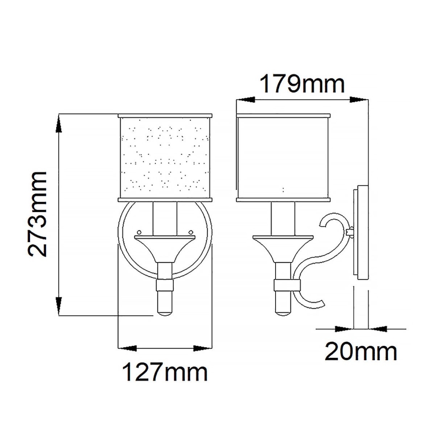 Kichler - Zidno svetlo LACEY 1xE14/40W/230V matni hrom
