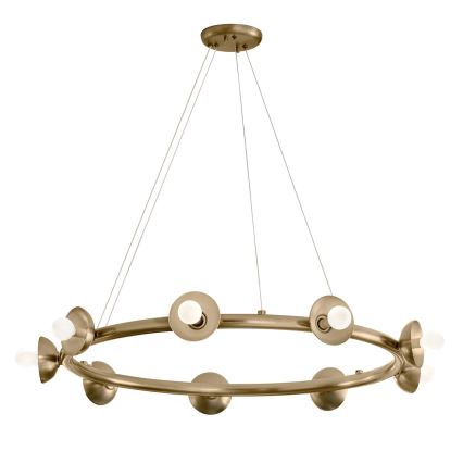 Kichler - Luster na sajli PALTA 9xE14/40W/230V zlatna