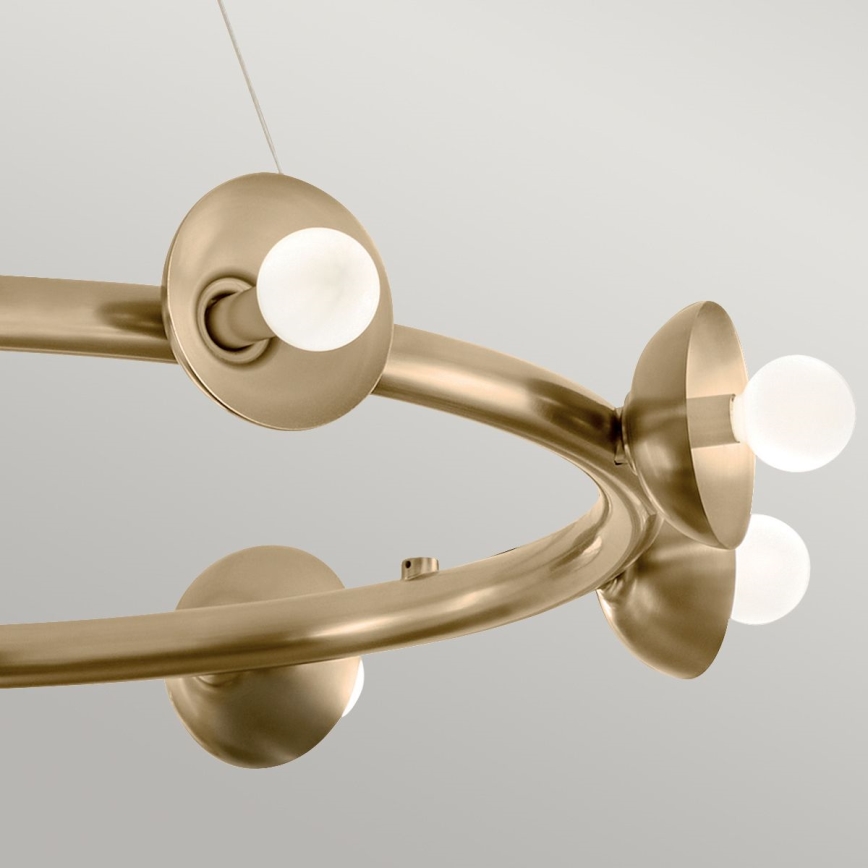 Kichler - Luster na sajli PALTA 9xE14/40W/230V zlatna