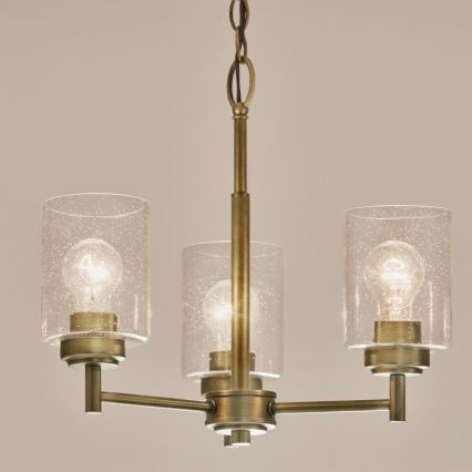 Kichler - Luster na lancu WINSLOW 3xE27/60W/230V, prečnik 45,8 cm, mesing