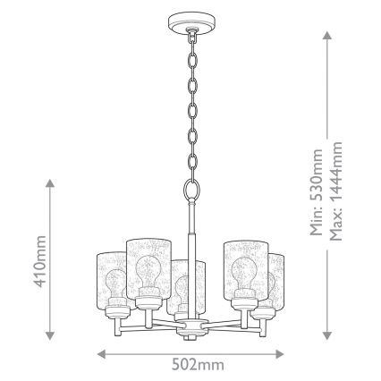 Kichler - Luster na lancu WINSLOW 5xE27/60W/230V Ø 50,2 cm mesing