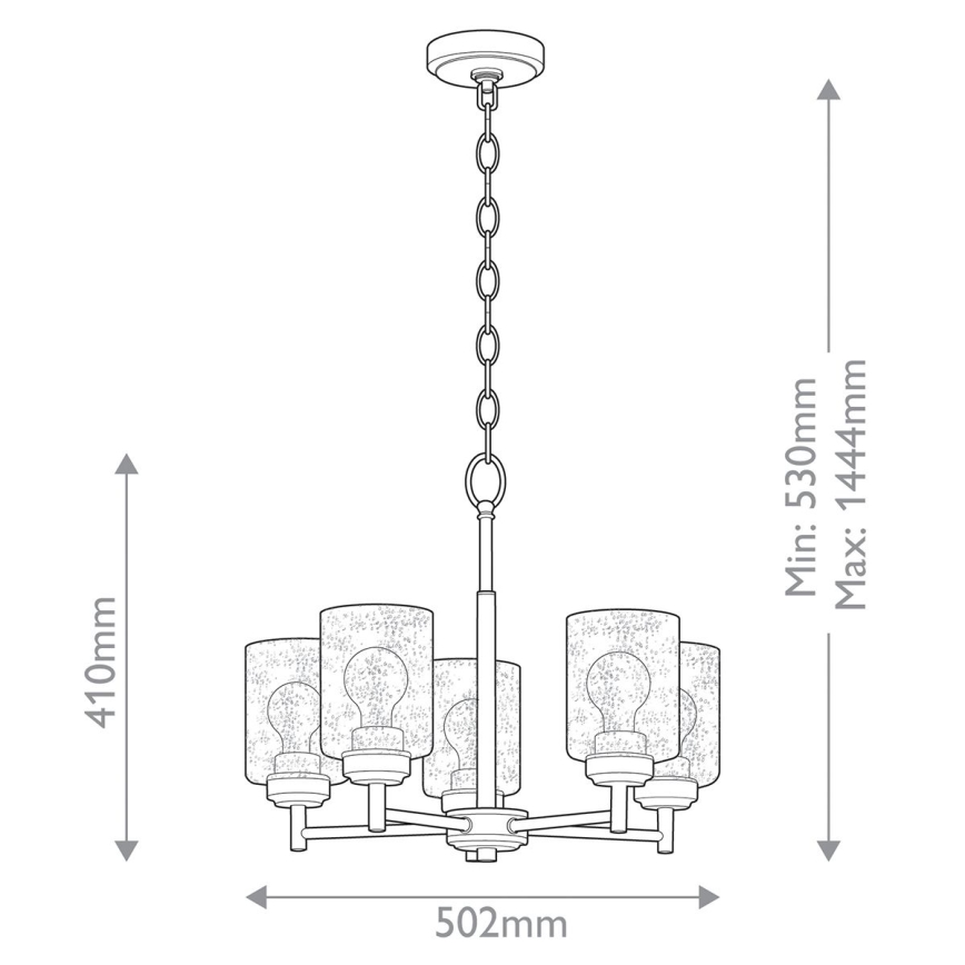 Kichler - Luster na lancu WINSLOW 5xE27/60W/230V Ø 50,2 cm mesing