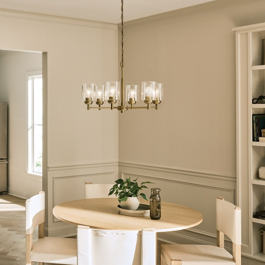 Kichler - Luster na lancu WINSLOW 6xE27/60W/230V prečnik 66 cm mesing