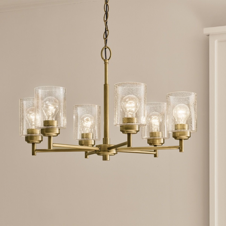 Kichler - Luster na lancu WINSLOW 6xE27/60W/230V prečnik 66 cm mesing