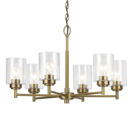Kichler - Luster na lancu WINSLOW 6xE27/60W/230V prečnik 66 cm mesing