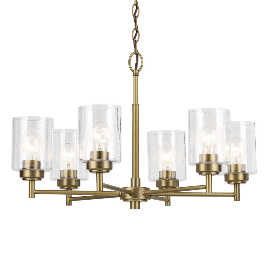 Kichler - Luster na lancu WINSLOW 6xE27/60W/230V prečnik 66 cm mesing