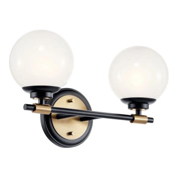 Kichler - LED zidno svetlo za kupatilo BENNO 2xLED/3W/230V crno/zlatno IP44