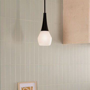 Kichler - Luster na stalku DEELA 1xE27/60W/230V prečnik 17,8 cm crna