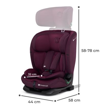 KINDERKRAFT - Autosedište ONETO 3 i-Size (76-150 cm) + Isofix Cherry pearl