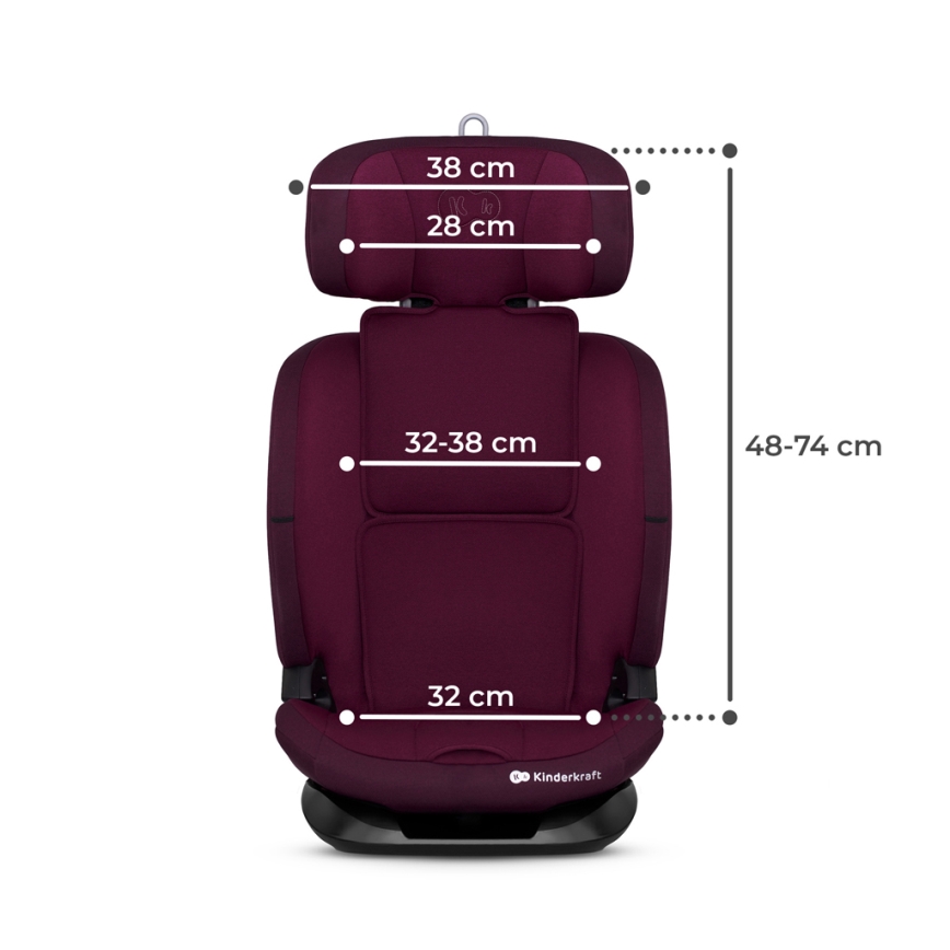 KINDERKRAFT - Autosedište ONETO 3 i-Size (76-150 cm) + Isofix Cherry pearl
