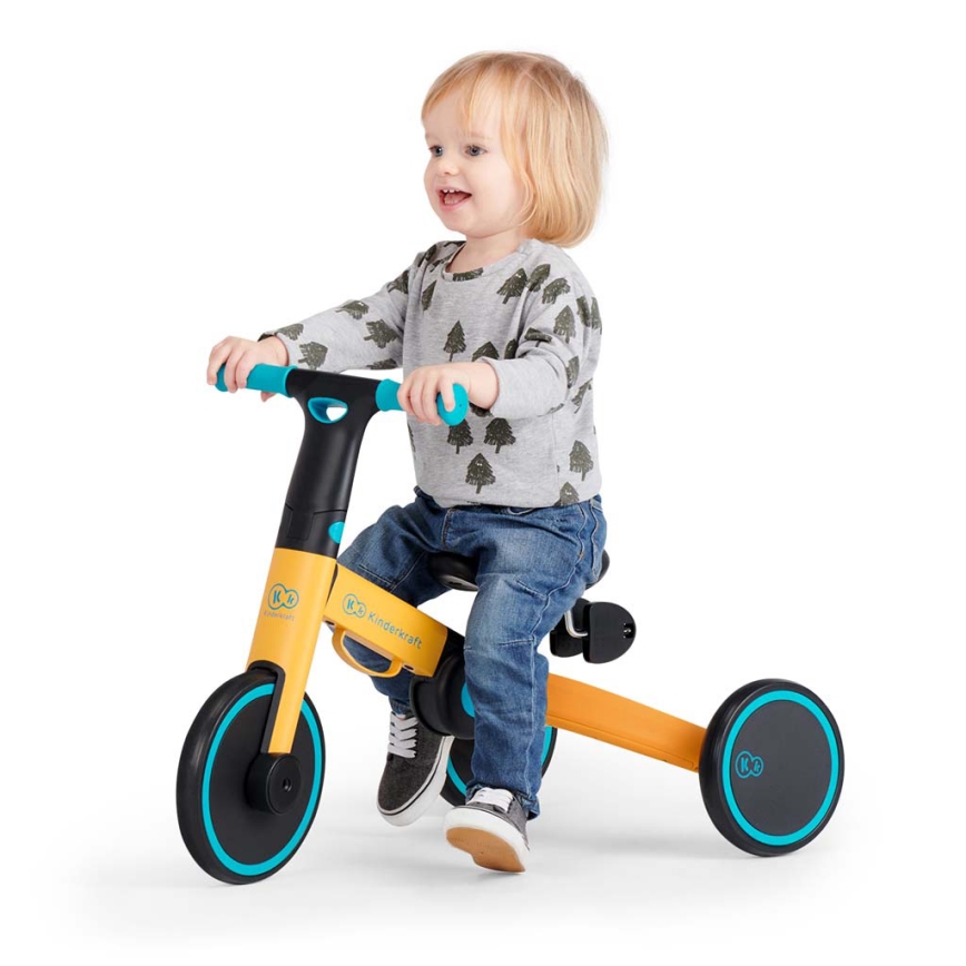 KINDERKRAFT - Dečija guralica 3u1 4TRIKE žuta/tirkizna