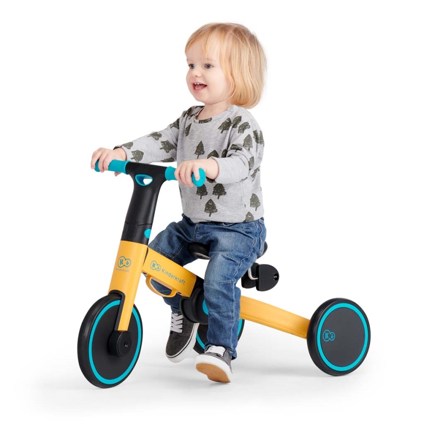 KINDERKRAFT - Dečija guralica 3u1 4TRIKE žuta/tirkizna