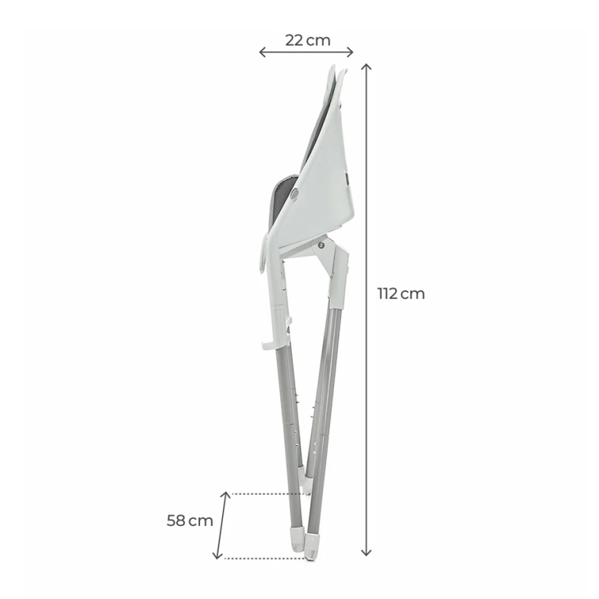 KINDERKRAFT - Dečija hranilica 2u1 DINNLY siva