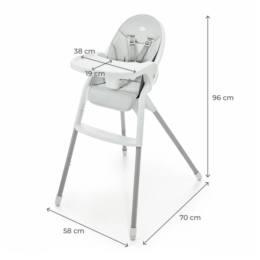 KINDERKRAFT - Dečija hranilica 2u1 DINNLY siva