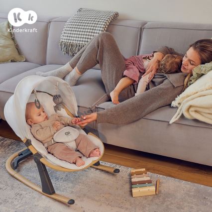 KINDERKRAFT - Dečija ležaljka 2u1 ELSU siva