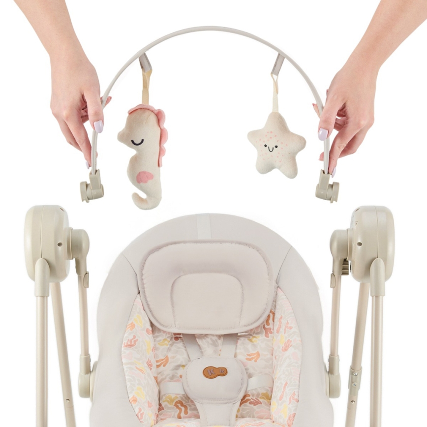 KINDERKRAFT - Dečija ljuljaška sa melodijom SWINGEE bež 4xAAA/230V