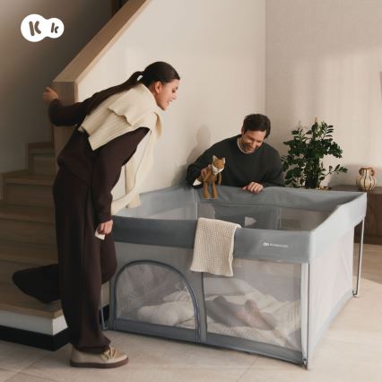 KINDERKRAFT - Dečija ogradica ZIKI siva