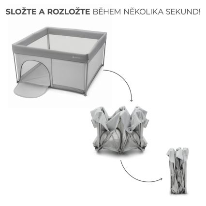 KINDERKRAFT - Dečija ogradica ZIKI siva